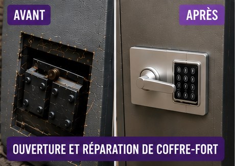 Ouverture et réparation de coffre-fort à Montévrain — serrurier (avant / après)