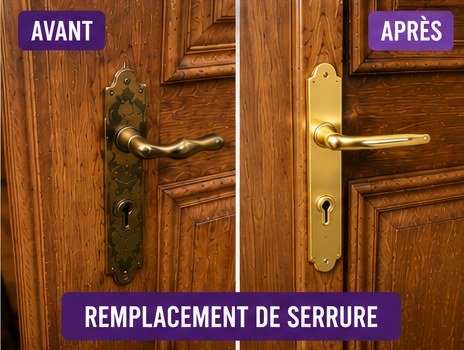 Remplacement de serrure à Montévrain — serrurier (avant / après)