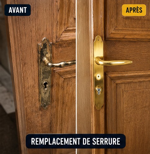 Remplacement de serrure à Lagny-sur-Marne — serrurier (avant / après)