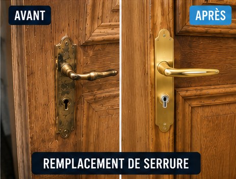 Remplacement de serrure à Saint-Thibault-des-Vignes — serrurier (avant / après)