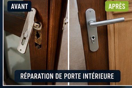 Réparation de porte intérieure à Thorigny-sur-Marne — serrurier (avant / après)