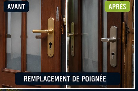 Remplacement de poignée à Thorigny-sur-Marne — serrurier (avant / après)